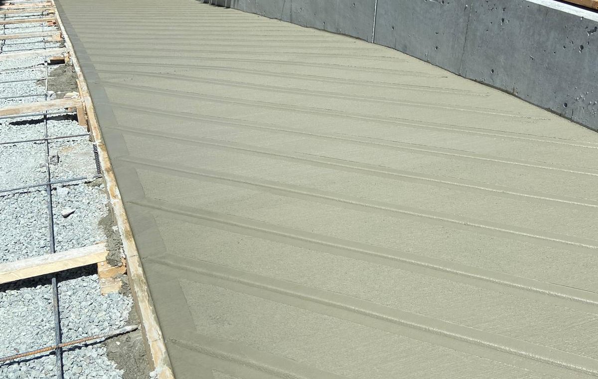 Finished concrete edge detail on a residential slab