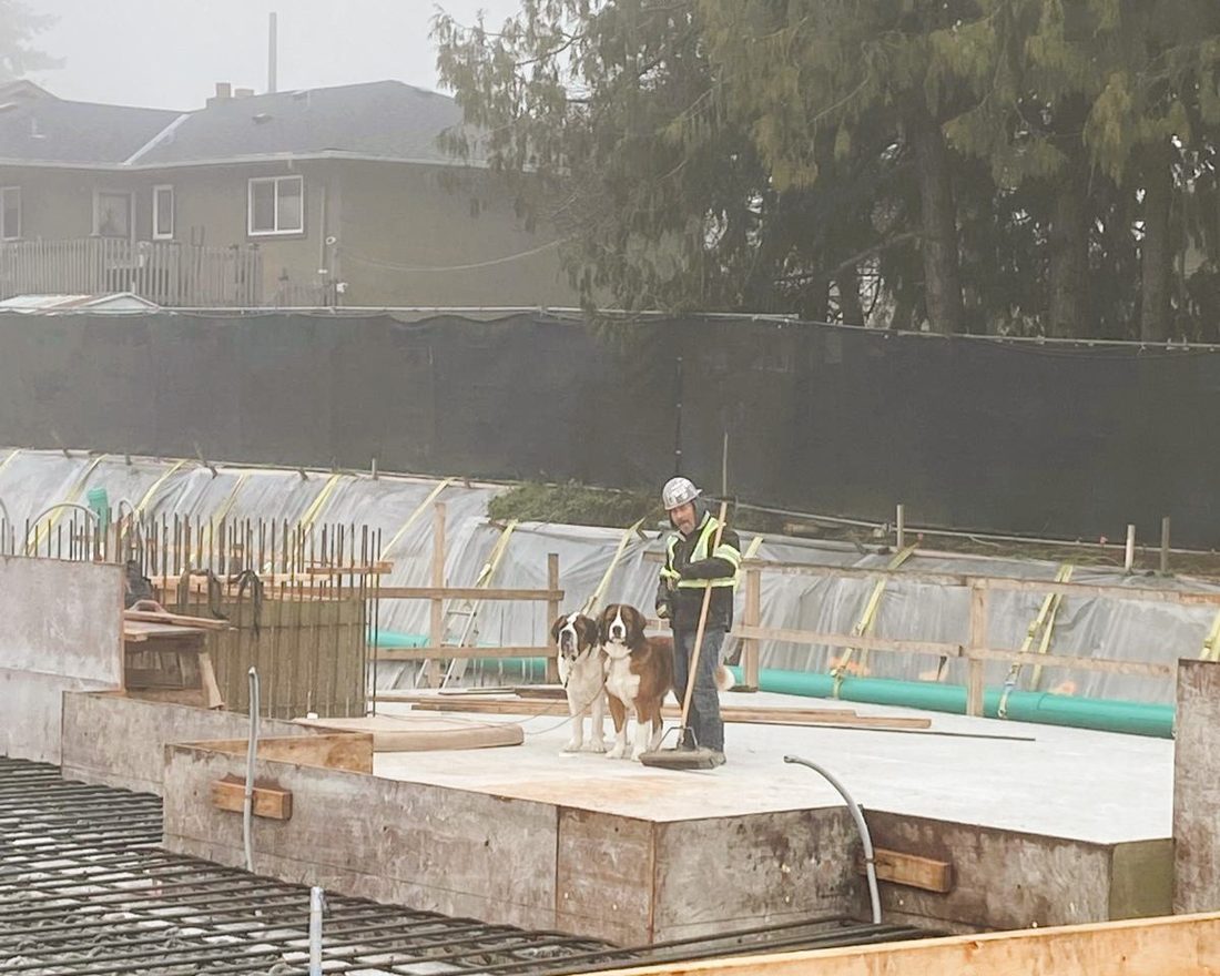 Formwork and reinforcing before a foundation pour